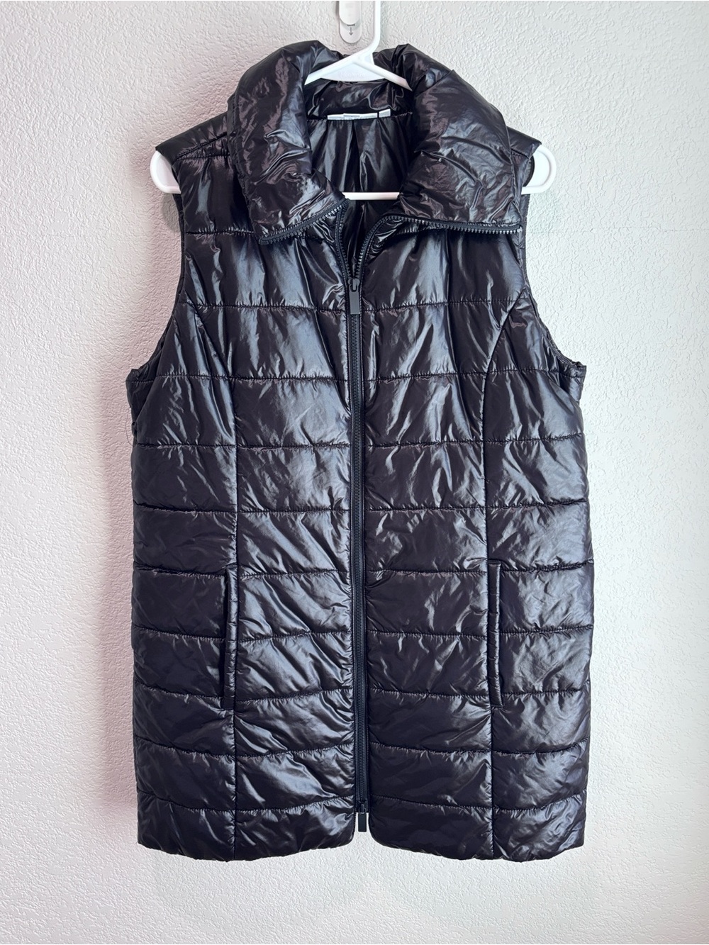 Chico's Quilted Puffer Vest Black Full Zip Sleeveless Women’s Size 10 Medium